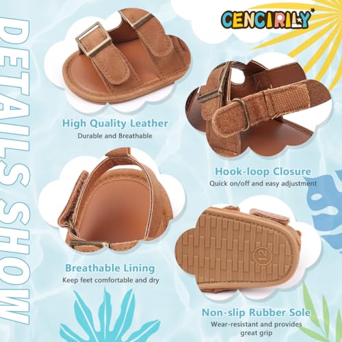 Image of CENCIRILY Infant Baby Boys Girls Summer Beach Sandals Anti-slip Rubber Soft Sole Lightweight Breathable Athletic Toddler First Walking Shoes