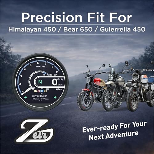 Image of ZEIR [2 Pack] Screen Protector Only Compatible with ROYAL ENFIELD Himalayan 450, Guerilla 450 & Bear 650 2024+ | Instrument Clusters Screen Guard | 9H Hardness, Anti-Scratch & Water Resistant | HD Clarity RE New Bike Display Accessory 2026 [Not Tempered Glass]