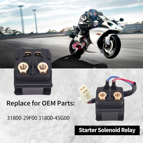 Relevador Solenoide de Arranque 31800-29F00 31800-45G00 para Suzuki DR-Z400E 2000-2007 2009/DRZ400 2000-2004/DRZ400S 2000-2017/DRZ400SM 2005-2017/LTR450 QuadRacer 2006-2011/LTR450Z QuadRacer 2008-2011 miniatura 5