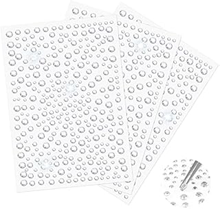 Rhinestone Stickers - Reastar 975PCS Self-Adhesive Gem Stickers with Tweezer, Acrylic Crystal Stick on Gems - for Nails Face Makeup Phone DIY Craft Decorations (3 Sheets, APPR 3-6mm)