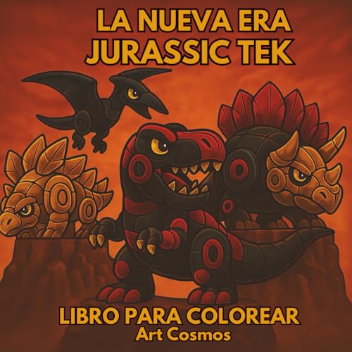 La nueva era jurassic tek: Libro para colorear