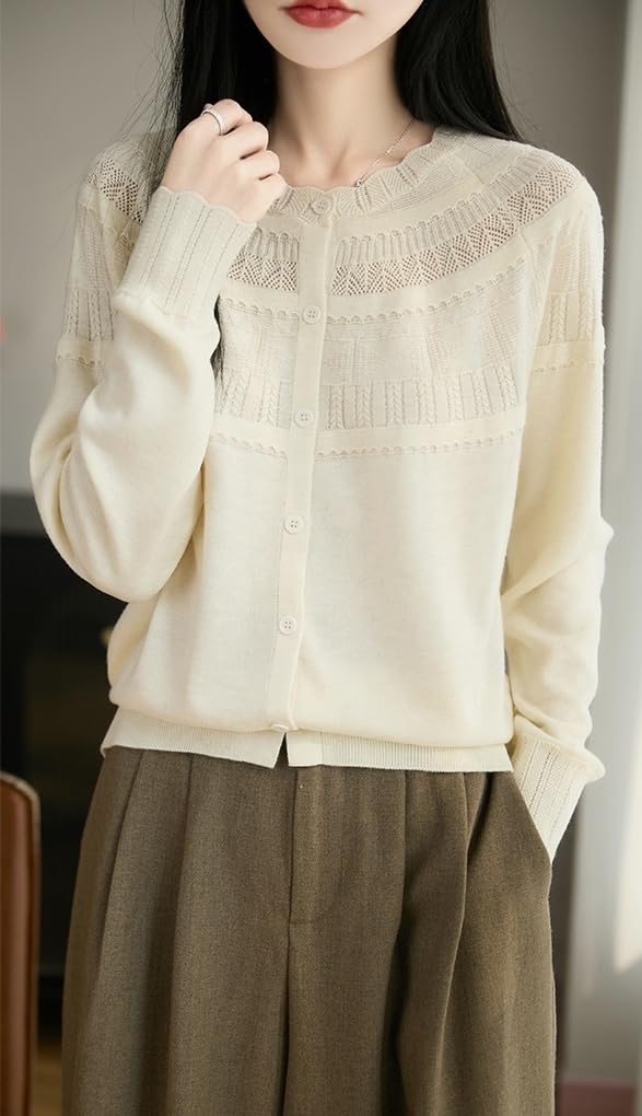 Maglione di Lana da Donna con Maglione di Lana con Bottoni Morbidi per Donne Maglino A Maglia Caldo e Caldo per Donne Morbido Elegante in Maglia per Autunno Inverno