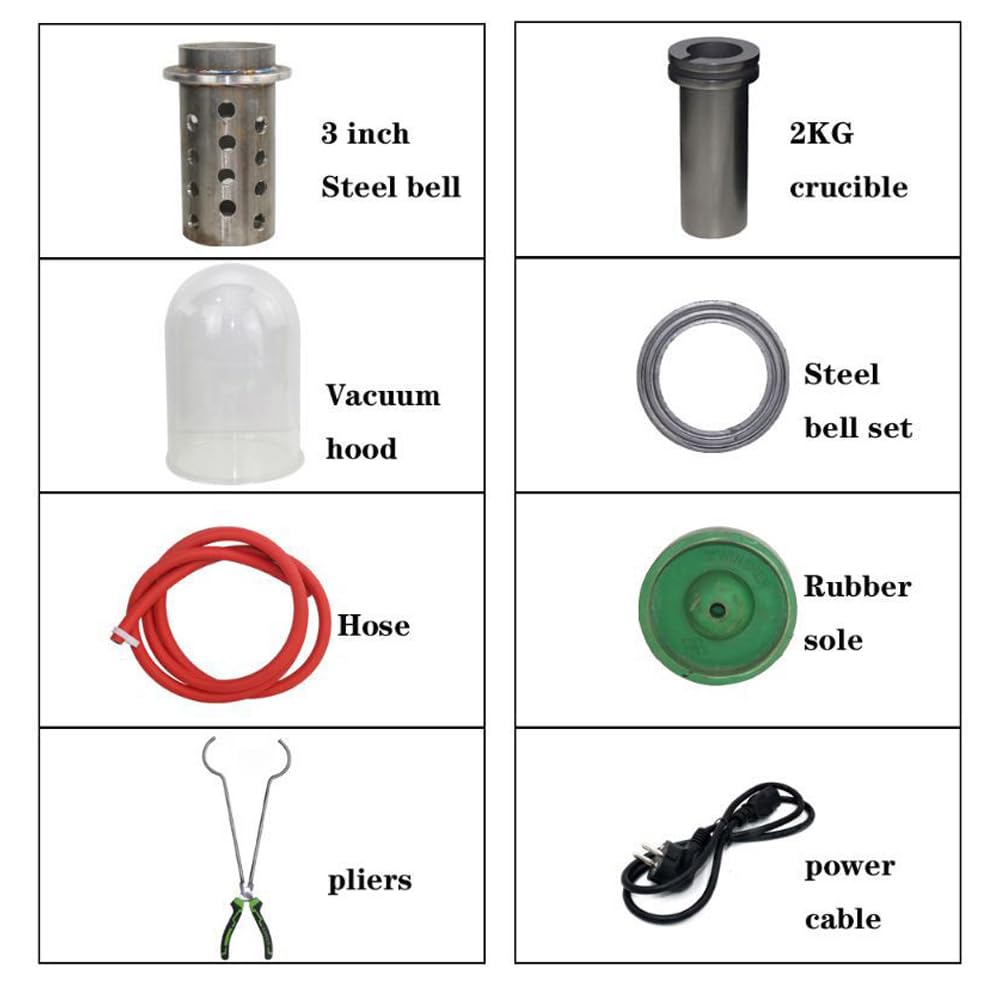 Irfora Machine de coulée de bijoux de 2 kg, affinage à haute température, machine de fusion de moulage sous vide, équipement de moulage multifonctionnel de moulage de plâtre de bijoux