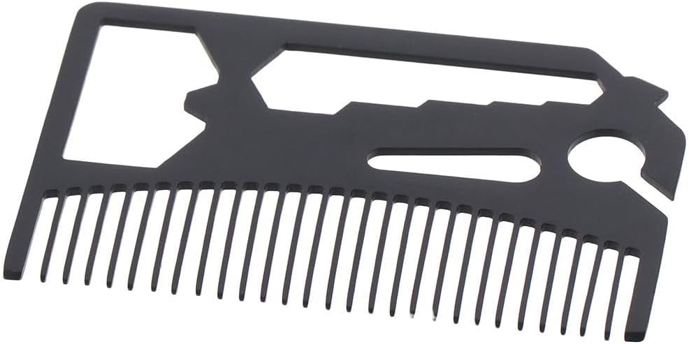 Multifunctional Utility Credit Card Size Comb, Multi Tool Bottle Opener, Stainless Steel Credit Card Tool Fits in Your Wallet