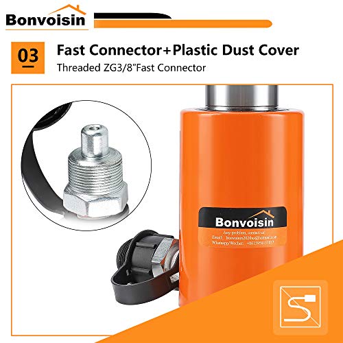 Bonvoisin SUS-23 20T Hydraulic Cylinder Jack Porta Power Ram 2 Inch Stroke Mini Single Acting Lifting Cylinders thumb #5