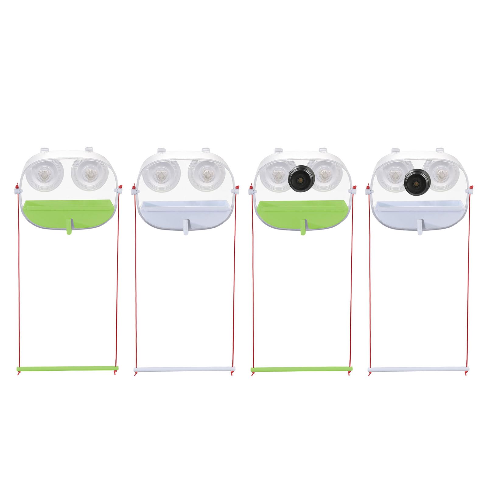 Smarted comedero automático para pájaros espirales ventosa vida silvestre cámara comedero grande transparente almacenamiento de siembra