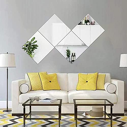 11.8 Inch Full Length Mirrors With Acrylic - 4Pcs Frameless Bathroom Mirrors Door Vanity Mirrors For Bedroom Living Room #TOP4