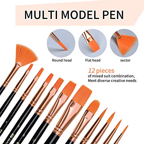 Aquarellpinsel Set REJODA mit 12 Pinsel für Acryl und Öl