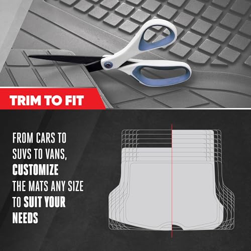 Image of Motor Trend FlexTough Rear Cargo Mat - Heavy-Duty Trimmable Car Trunk Mat for Back of SUV, Universal Rear Cargo Liner for SUV, Flexible Trunk Liner, Automotive Floor Mats & Cargo Liners (Gray)
