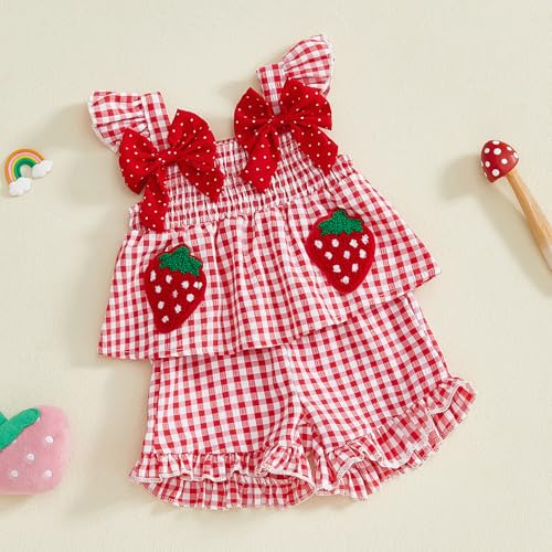 Image of Little Toddler Kids Girl Clothes Set 1-8 Years Summer Outfits Solid Color Tank Tops & Shorts