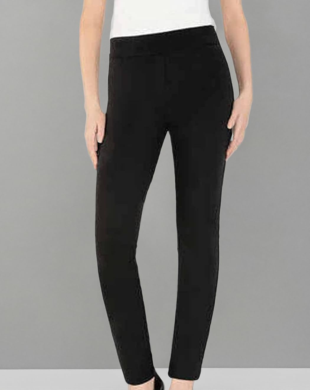 Dalia Ladies' Comfort fit Sits at Waist Slim Leg Stretch Pull On Pant (Black, Small) - Image 5