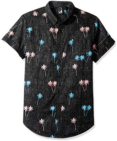 Mens Short Sleeve Button Down Hawaiian Shirt