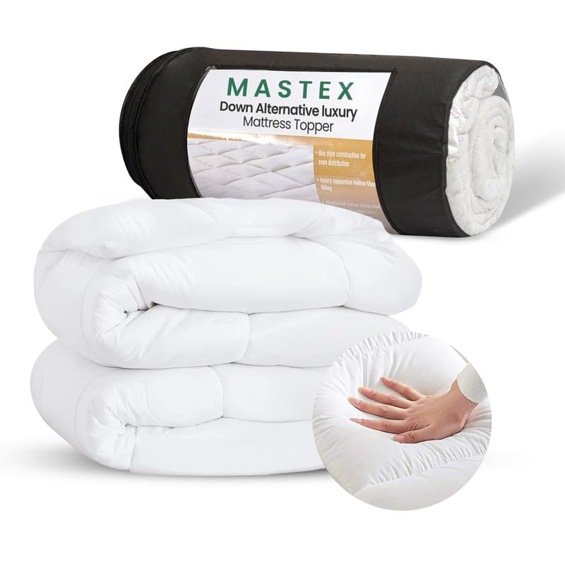 Mastex Mattress Topper Kingsize Bed - 5 CM Thick, Quilted, Extra Deep, Super Fluffy & Brea...