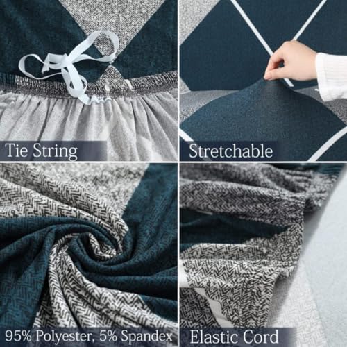 Image of HK Printed 5 Seater Sofa Cover Big Elasticity Cover Stretch Universal Sofa Slipcover 5 Seater (3 Seater Size 185-230cm and 1 Seater Size 90-145cm)