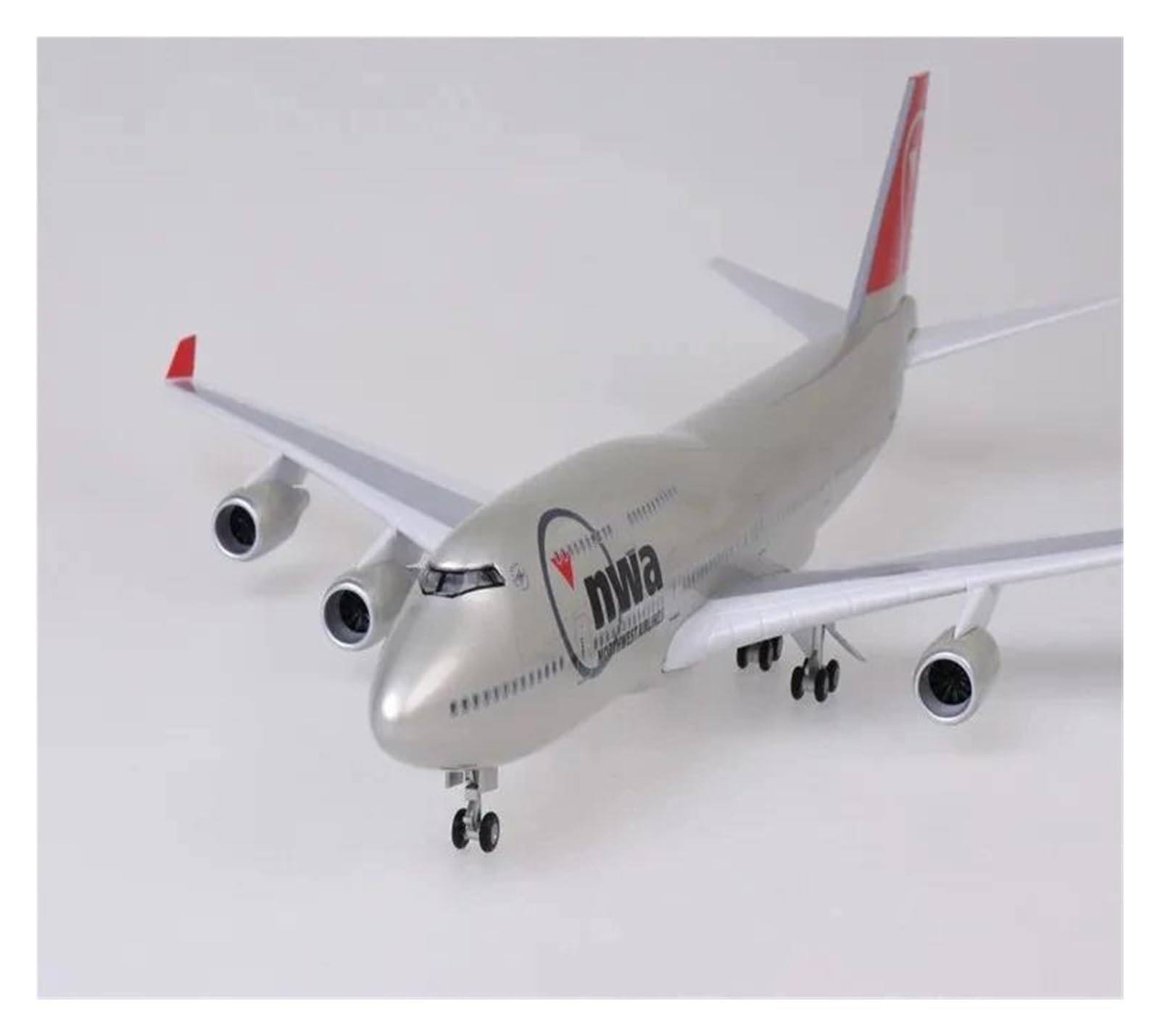Odlewane zabawki samolotowe Model w skali 1:150 dla Northwest 747 Model samolotu do dekoracji Aluminiowy model samolotu pasażerskiego do zbierania i wyświetlania (bez światła)