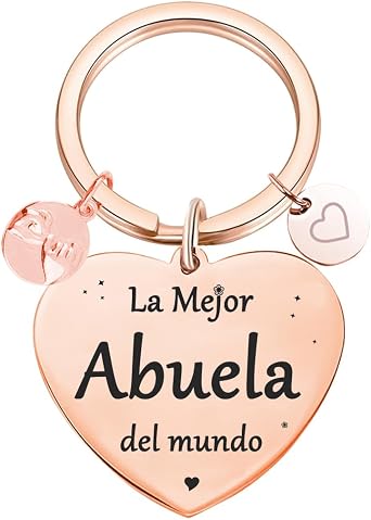 Tecreo Grandma Gift, Best Grandma in the world Keychain, La Mejor Abuela del mundo Birthday Gift for Grandma, Regalo de l.a abuel a, l a mejor a buela del mundo