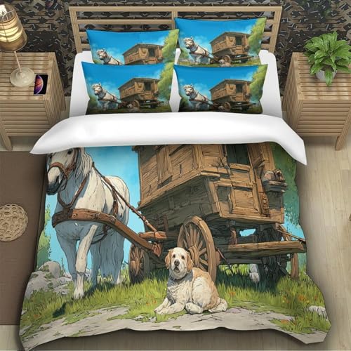 Parure de Lit Imprimé en 3D Housse de Couette Microfibre Single - 5