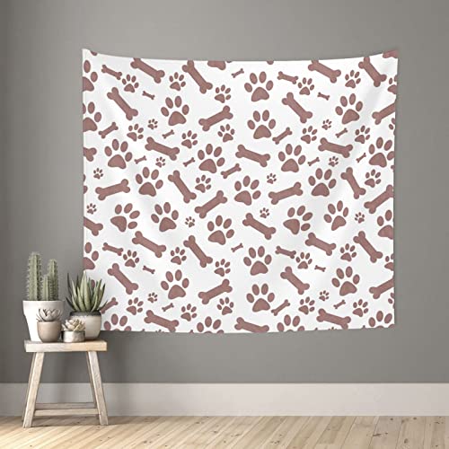 Tapisserie d'os de chien Ousika grand format pour habiller un mur blanc vide
