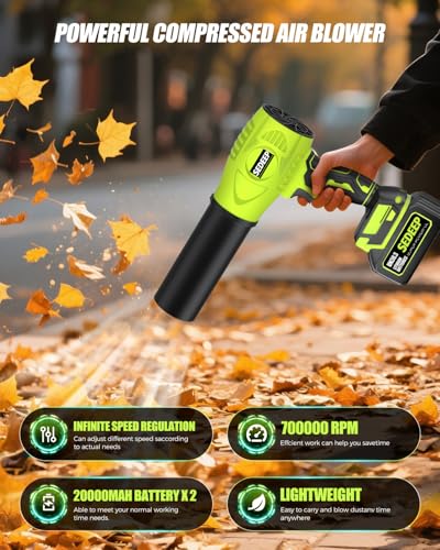 Leaf Blower Cordless with Battery and Charger, 980,000 RPM, Extended Nozzle, Lightweight Handheld,Blower for Patio Cleaning,Leaves and Dust,Birthday Gifts for Men Dad Husband for Home3 - Image 3