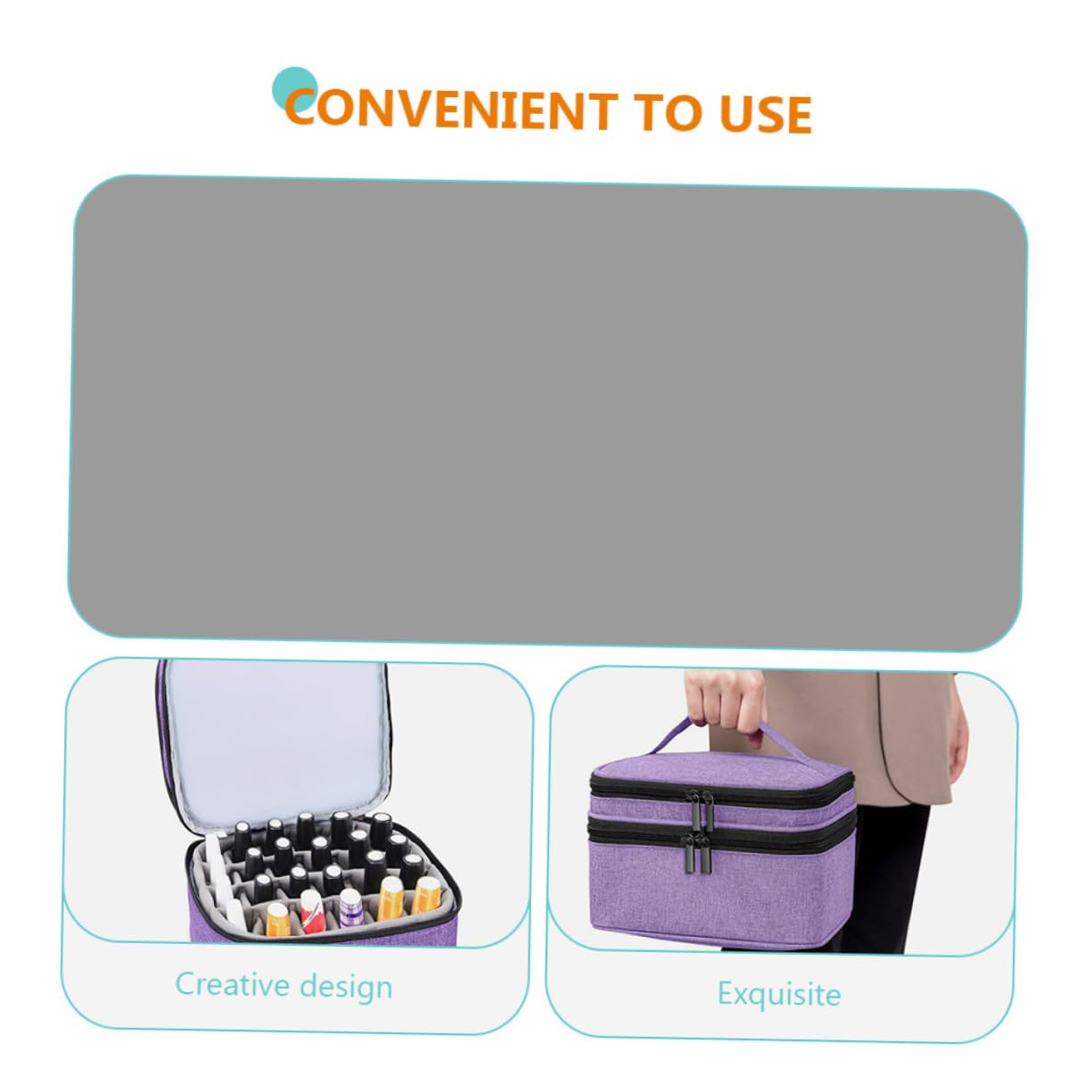 BESTYASH Borsa Porta Smalti Doppio Strato 30 Scomparti Porpora | Capienza Ampia, Flessibile e Portatile, da Mettere in Valigia per Ordine e Protezione