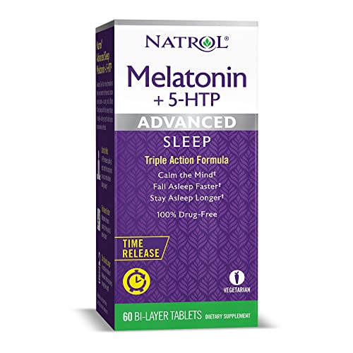 Natrol Advanced Sleep Melatonin + 5Htp, Dietary Supplement For Restful Sleep, 60 Time-Release Tablets, 60 Day Supply (Pack Of 12) #TOP29