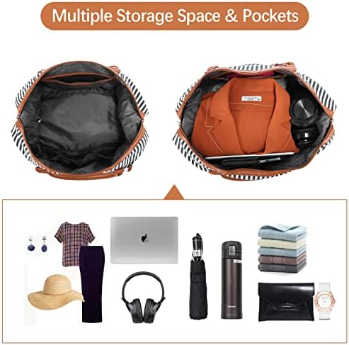 Sucipi Women's Travel Weekend Bag Carry On Tote Bag Canvas Duffle Bag Weekender Bags with Shoe Compartment and Toiletry Bag for Hospital Black S(16'') 6 Sucipi Women's Travel Weekend Bag Carry On Tote Bag Canvas Duffle Bag Weekender Bags with Shoe Compartment and Toiletry Bag for Hospital Black S(16'')