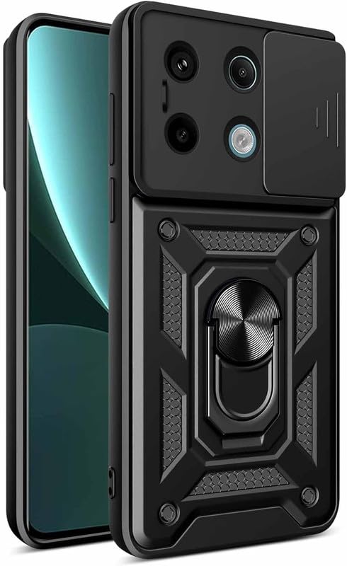 SkyTree Redmi Note 13 5G, Robotic Sliding Camera Window Shock Proof Thunder Case, Dual Layer Hybrid Armor Back Cover Case with Kickstand for Redmi Note 13 5G - Black (B0CVV5PZPB) Amazon Price History, Amazon Price Tracker