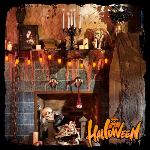 Image of C9 Halloween Orange String Lights 25Ft Outdoor Halloween Decorations String Lights with 26 Ceramic Orange Bulbs, Hanging Vintage Christmas Lights for Patio Holiday Party Fall Roofline Backyard Porch