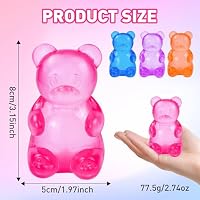 Bear Squishy, Stress Bear Taba Squishy, Taba Squishy Toys for Kids, Stress Balls Valentines Day Gifts Birthday Gifts Party Favors-Rosy — image 2