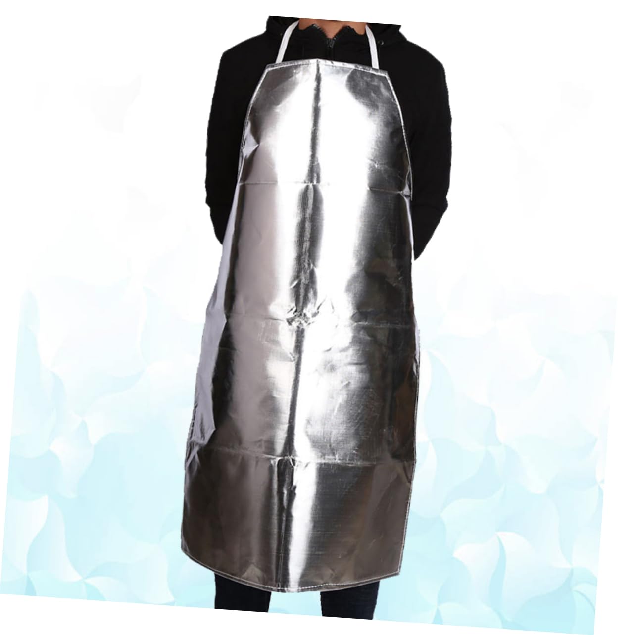 SEWACC Hitzebeständige Alufolien Schürze mit Thermoisolierung Ölresistent und Verbrühung Verstellbare Unisex Schutzkleidung für Schweißen Schmieden und Küche Silberfarben Zufällige Farbe