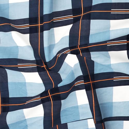 Image of RD TREND Presents Luxurious Supersoft Cotton Feel 210 Tc (100x108 Inch) bedsheet for Double Bed King Size with 2 Pillow Covers Size 18x28 (Black Check, King Size 100x108)