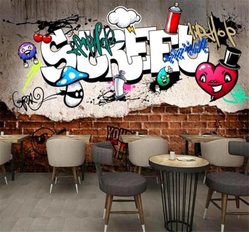 Papier peint briques graffiti abstrait pour décorer un bureau moderne - 3