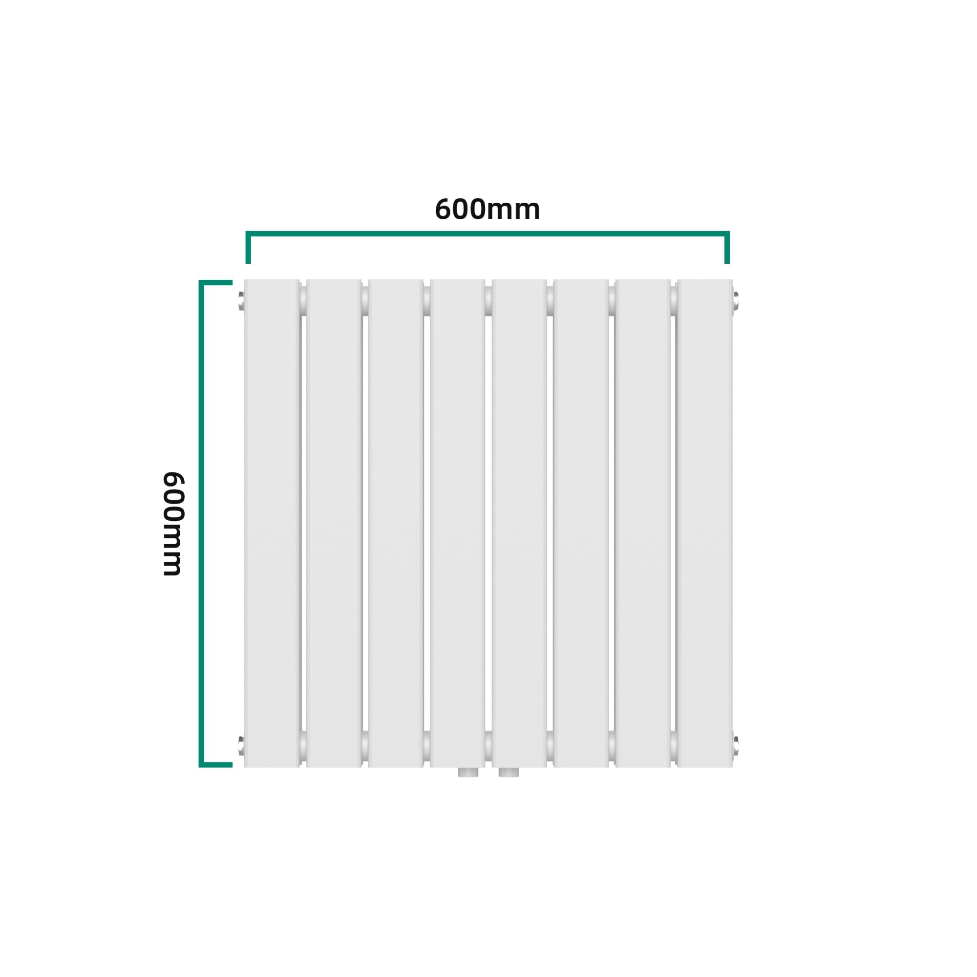 [neu.haus] Radiadores de Panel Monocapa Radiador de Diseño Plano Calefactor de Baño Salón de Agua Caliente de Pared Conexión Inferior Central 459W Acero 60 x 60 cm - Blanco