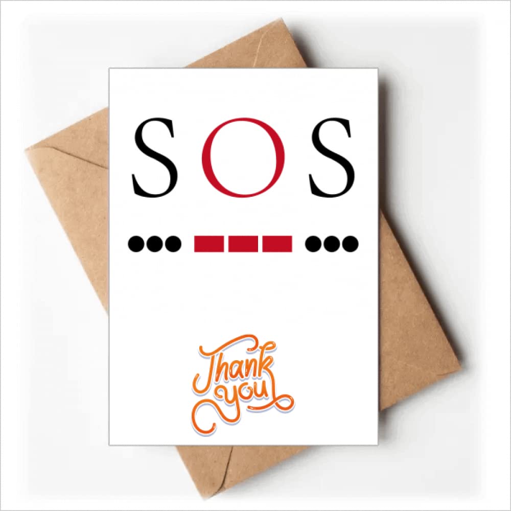 Morse Code Rescue Point Line Expression Thank You Cards Envelopes Blank Note