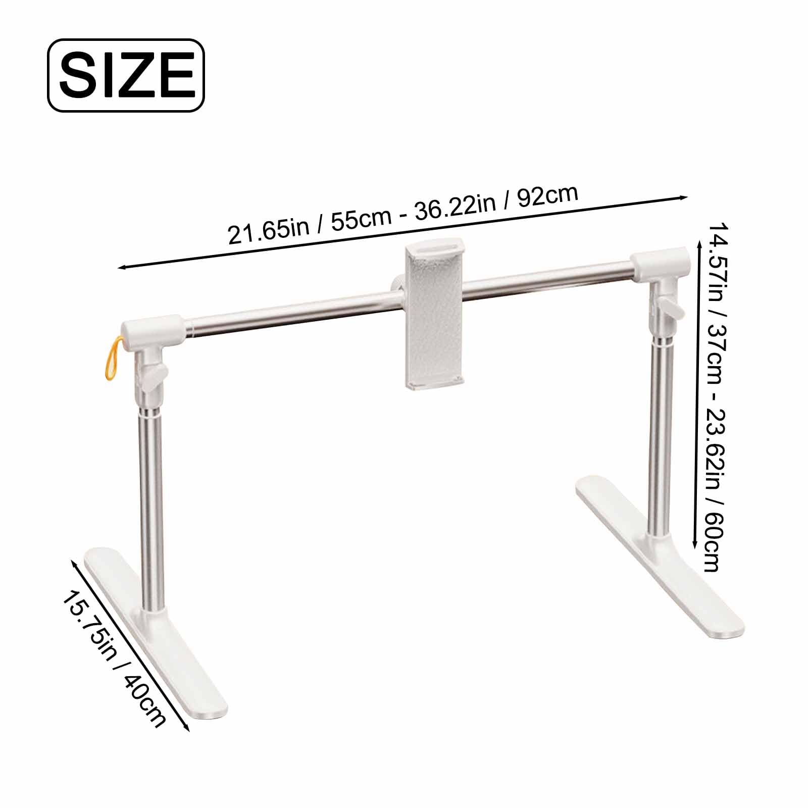 Soporte de teléfono para Cama, Doble Uso Tablet Soporte de Teléfono Celular, Ajustable Altura Y áNgulo, Soporte Para Libros Para Lectura, para Ver Películas Vídeo Fotograf(Size:teléfono móvil+tableta)