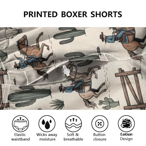 Image of Men's Boxer Shorts Cotton Loose Underwear with Button Fly