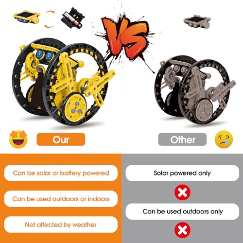 solar robot kit for kids age 8-12 stem building toys12-in-1 build your own robot with solar panel amp battery power science engineering christmas birthday idea gifts for boy age 8 9 10 11 12