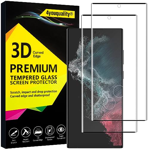4youquality Tempered Glass Screen Protector for Samsung Galaxy S22 Ultra 2-Pack [LifetimeSupport][Impact-Resistant][Anti-Shatter][Anti-Scratch]