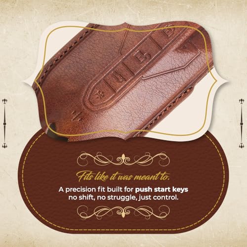 Image of Keyzone Vintage Leather Key Cover for Mahindra XUV 7XO, BE 6, XEV 9E, XEV 9S, BE 6 Formula E Edition, BE 6 FE (6-Button Smart Key) (Black)