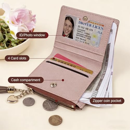Image of Valentoria Womens Wallet Cute Elegant Long Slim Card Holder Case Minimalist Coin Purse Thin Tassels Zip Clutch Wallets for Girls Ladies | Cute