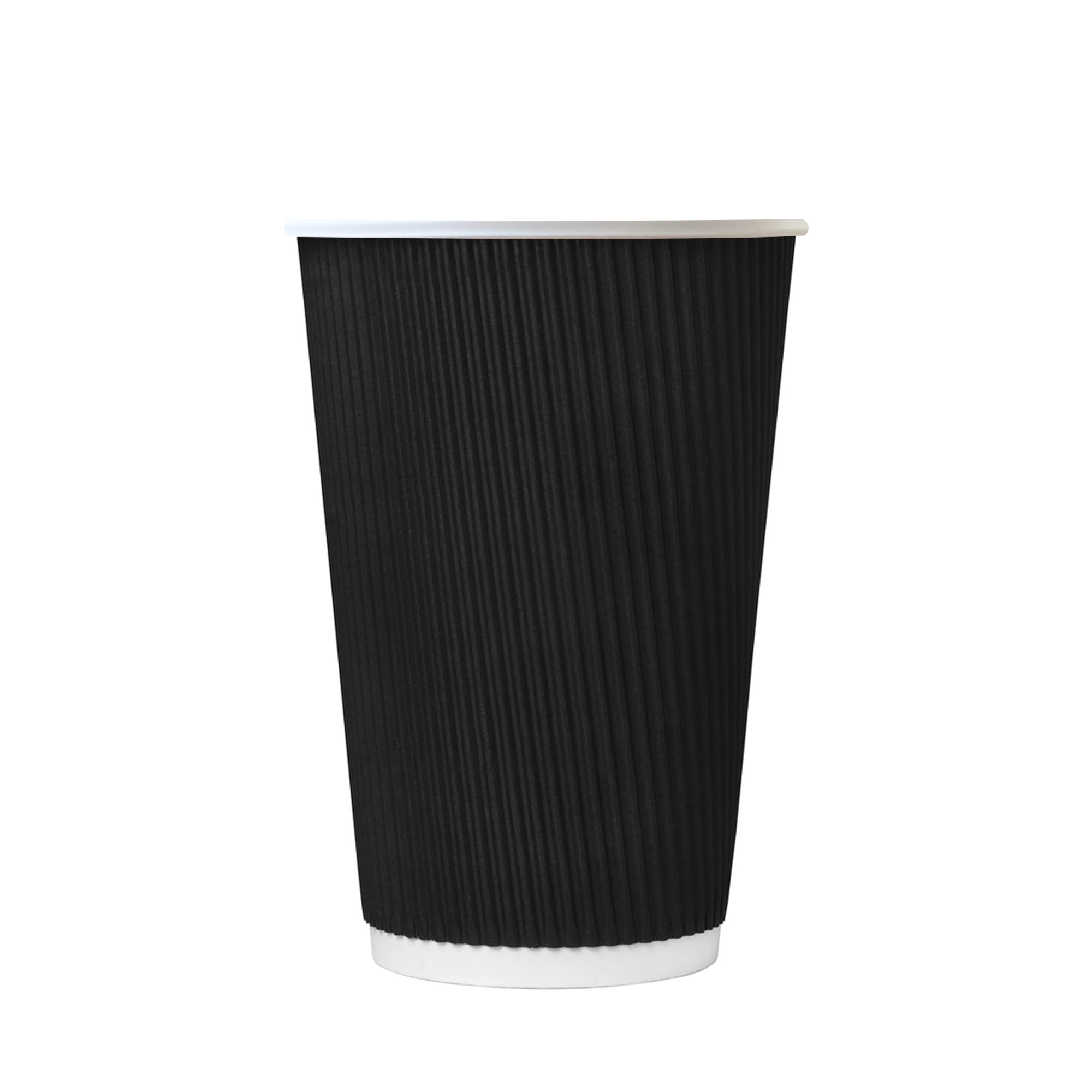 We Can Source It Ltd - 12oz. Black Ripple Paper Cups - Recyclable - Great for Tea, Coffee, Hot Drinks - 500 Pack โ image 1
