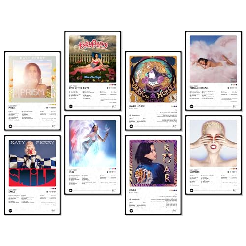 Image of Thepaper9store Pack of 8 - Katy Perry Music Album Art Wall Posters (8.4 x 12 Inch) Adhesive Tape Included | Aesthetic Wall Decor for Bedroom, Living Room, Office