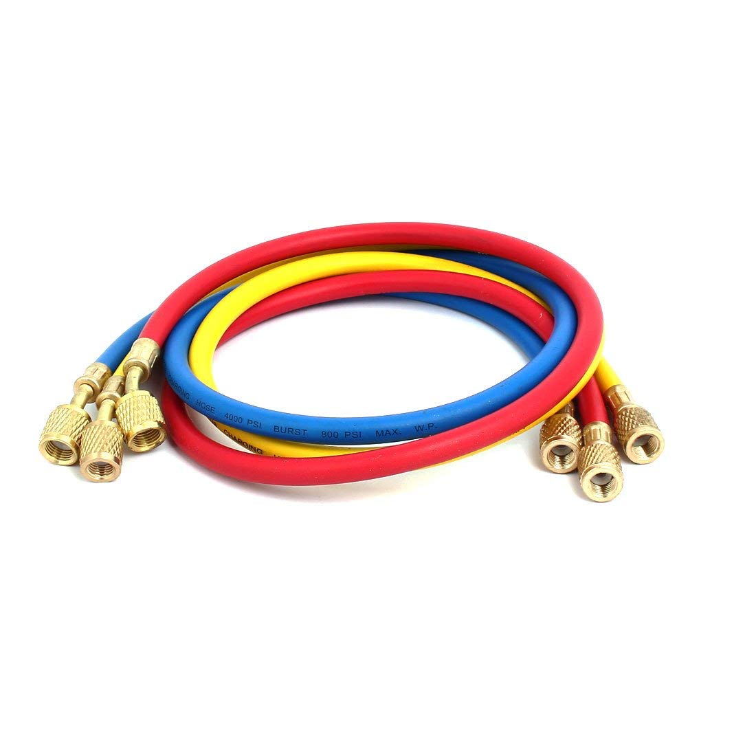 Kit Tubi Ricarica Refrigerante Aria Condizionata - 3 Pezzi Da 1.5m, 600psi, 1/4" SAE - Per Manutenzione E Carica Gas - Foto 2