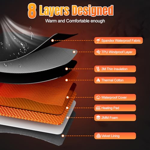 Starines Heated Gloves for Men Women 7.4V Battery Rechargeable Electric Heating Work Gloves Touchscreen Waterproof Hand Warmer for Christmas Winter Outdoor Ski Motorcycle Hiking Camping Hunting Gifts - Image 9