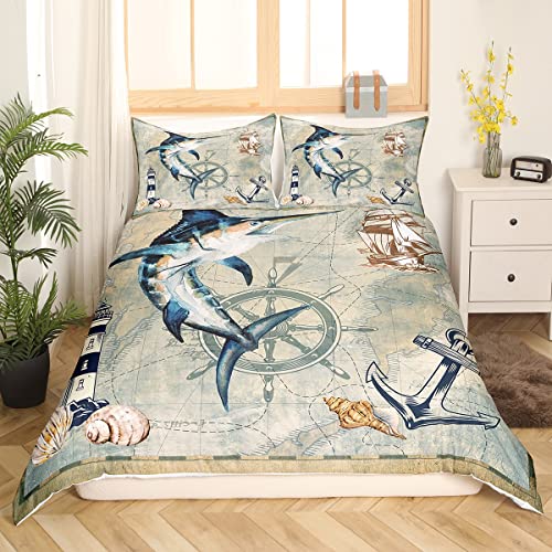 Ensemble de housse de couette marlin swordfish parure de lit chic