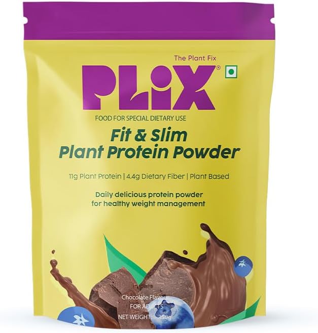 PLIX - THE PLANT FIX Fit & Slim Smoothie For Healthy Weight Management and Metabolism | (350g, Chocolate) | Low-Calorie Meal Replacement Shake | Pumpkin, Watermelon And Sunflower Seeds Enriched
