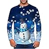 Clearance Men's Merry Christmas Jumper, Xmas Sweatshirt Santa Claus Novelty Pullover Snowman Sweater Top Long Sleeves Crew Neck Jumpers Adult Christmas Sweatshirt Boys Festive Santa Tops S-5XL #1