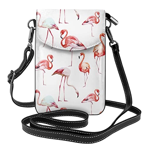 Petit sac à bandoulière en osier tissé pour femme, Peinture flamant rose, Taille unique