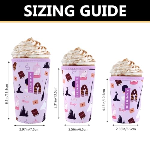 Image of 3 Pack Reusable Sleeve for Iced Coffee Cup, Coffee Neoprene Sleeve for Iced&Hot Drinks, Coffee Sleeve Compatible with Starbucks, Dunkin Coffee Cup. (Horcrux)