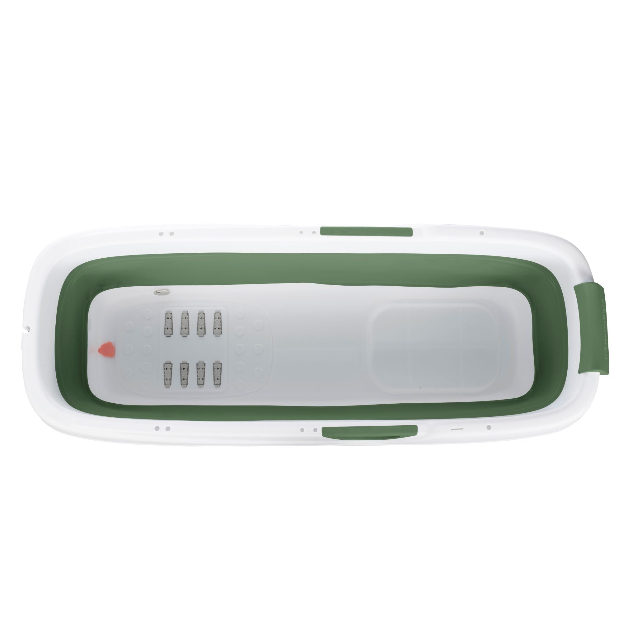 HelloBath® Opvouwbare Badkuip XXL 157x60x48 cm voor Volwassenen | Draagbare Badkuip met Badkussen, Opbergtas, LED-lamp & Massagerollers | Mobiele voor Douche & Buiten | Groen